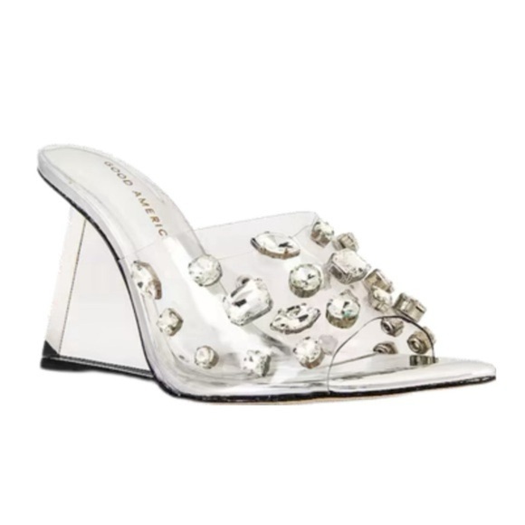 NEW GOOD AMERICAN forever diamond wedge size 7.5 - Picture 1 of 9